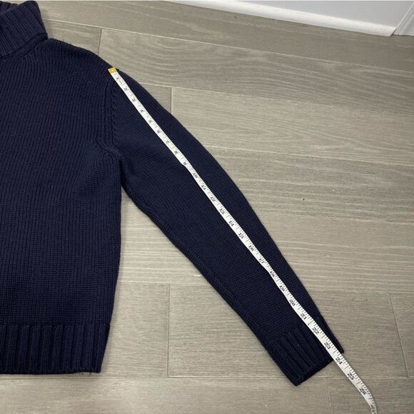 BRUNO MANETTI Merino Wool Boxy Quarter Zip Sweater Made In Italy Navy Blue M - Picture 16 of 16